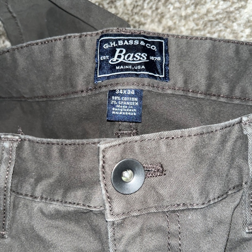 BASS mens greenish color pants 34x34